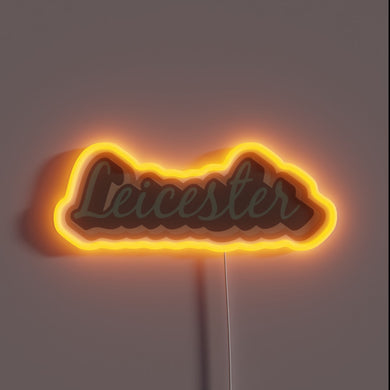 Vibrant LED RGB neon sign with Leicester NC Asheville theme