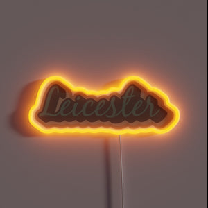 Vibrant LED RGB neon sign with Leicester NC Asheville theme