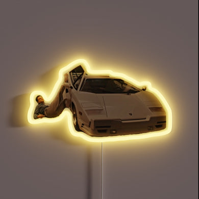 Authentic Leonardo da Vinci meets Lamborghini in vibrant RGB artwork