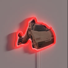 Charger l&#39;image dans la galerie, Vibrant RGB neon light-up poster featuring Leonardo&#39;s Lamborghini car design.