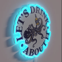 Charger l&#39;image dans la galerie, Cheerful octopus-themed RGB neon sign for fun bar decor.