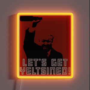 Retro-inspired neon sign with bold RGB LED Yeltsin-era glow