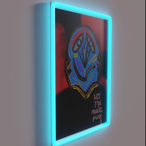 Let the Music Play Vibrant Colorful Neon Wall Art Decoration Sign
