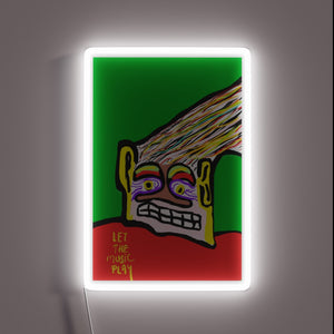 Vibrant RGB neon sign that plays your favorite tunes freely.