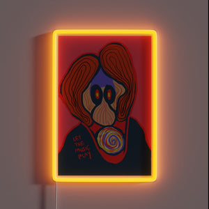 Vibrant RGB Neon Sign with Melodic Music Inspired Design