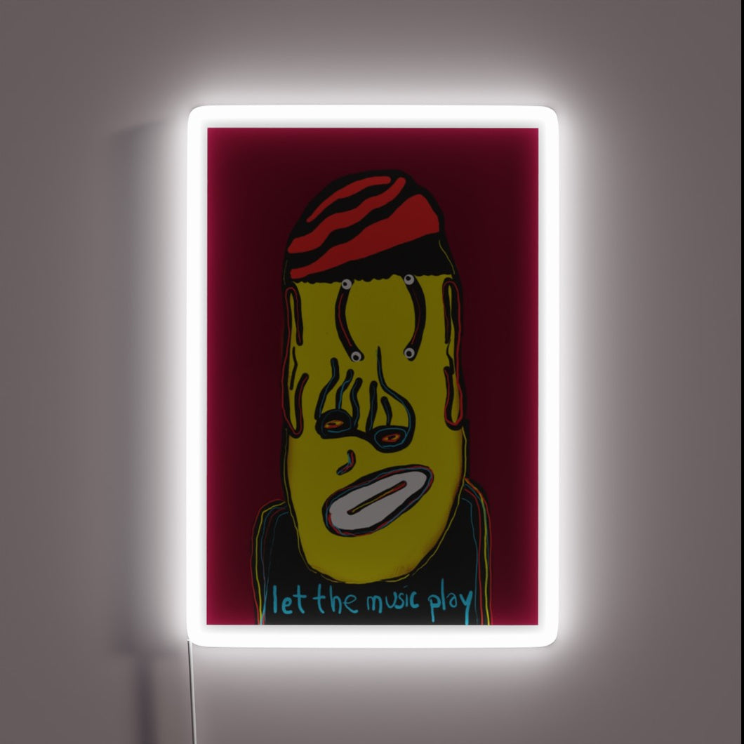 Vibrant RGB LED Sign with Music Motif Design Inspiration