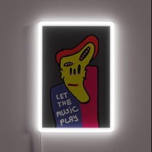 Charger l&#39;image dans la galerie, Vibrant Music Neon Sign with RGB Colors, Let the Beat Go On.