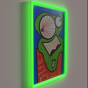 Electric glow wall decoration featuring colorful moving music notes design