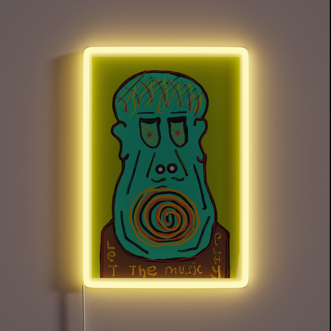Neon Sign with Color-Changing RGB Lights that Play Music