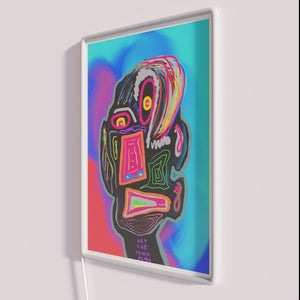 Vibrant RGB neon wall decor lighting perfect for music lovers.