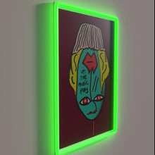Charger l&#39;image dans la galerie, Let the music play, vibrant RGB neon bar decor sign.