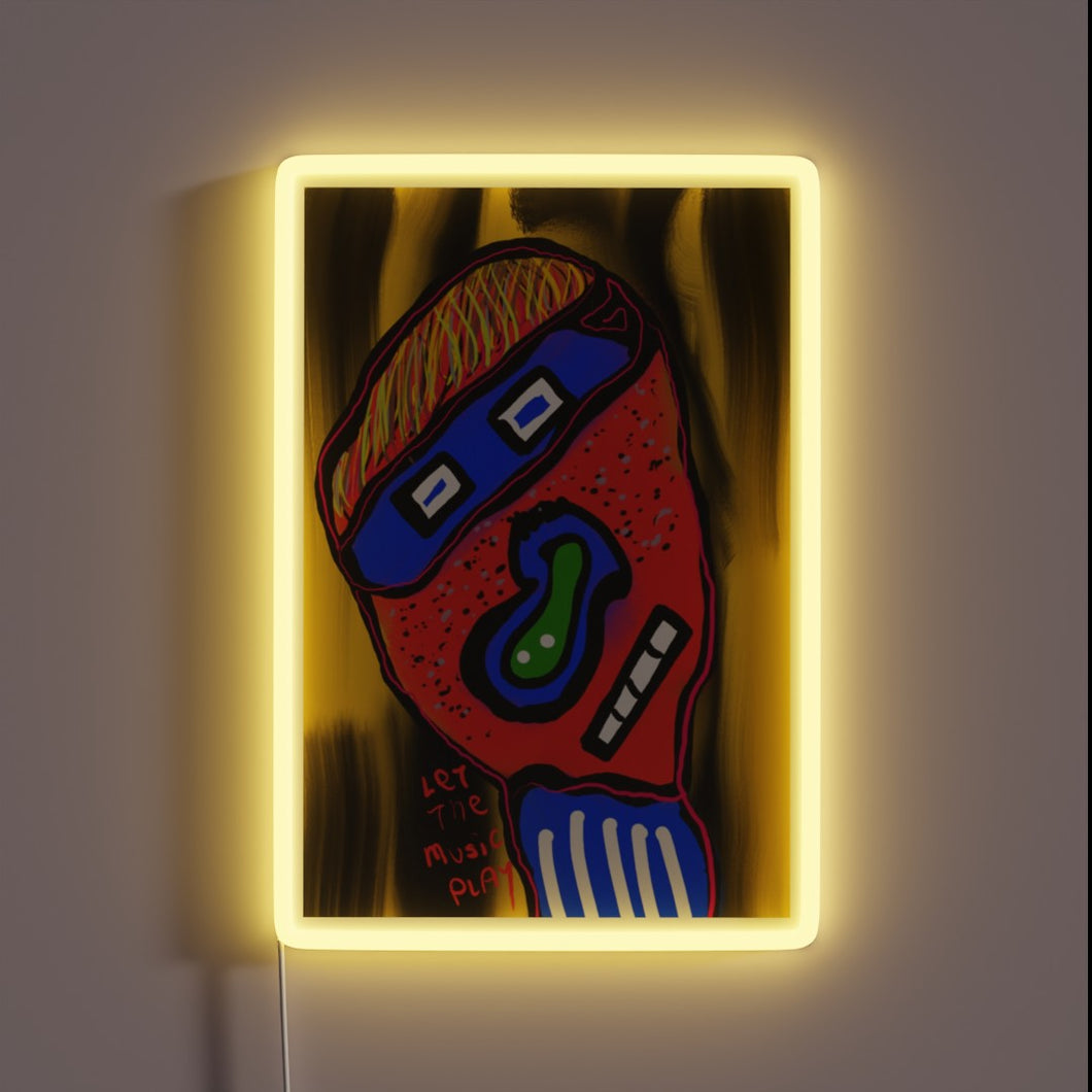 Let the music shine bright with this colorful neon light.