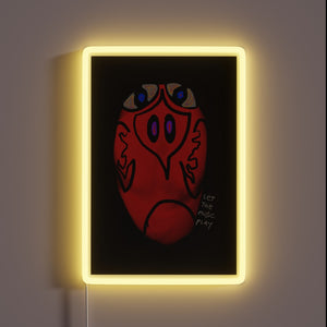 Vibrant RGB neon sign encouraging lively gatherings and energetic celebrations always.