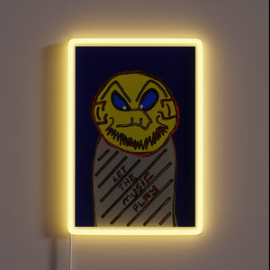 Vibrant RGB LED neon sign with a musical note design