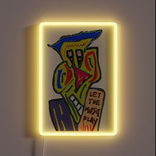 Charger l&#39;image dans la galerie, Vibrant RGB glow with motivational music lyrics LED wall decoration.