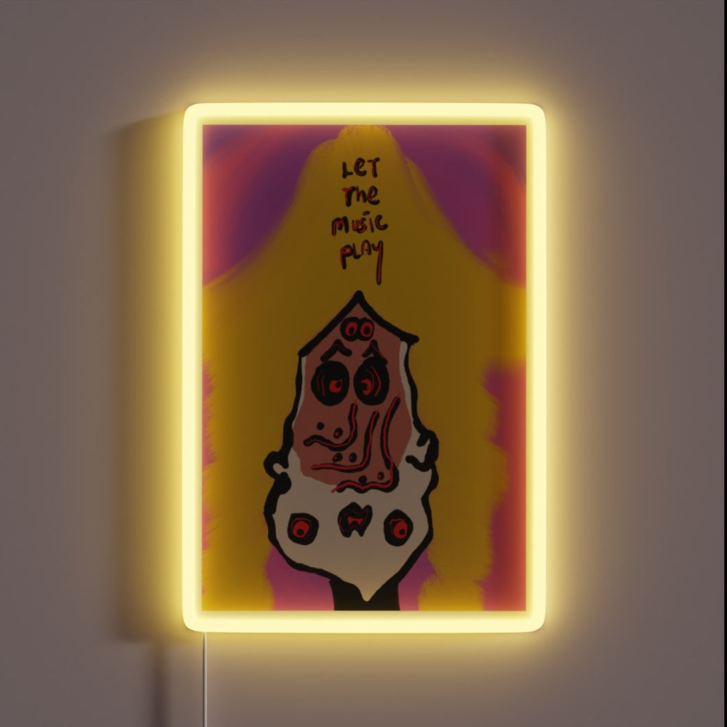 Vibrant RGB neon sign that lets the music live on.