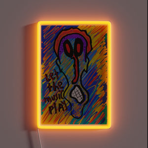 RGB Color-Changing Neon Sign with Musical Notes and Fading Lights