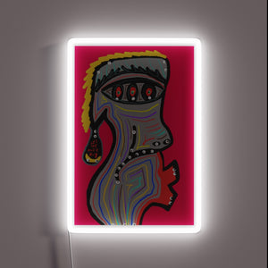 Eye-catching RGB neon sign with musical notes in mesmerizing light