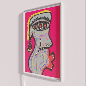 Electric music vibes neon wall decor with colorful glowing letters