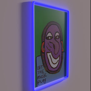 Let the Music Play in Vibrant Colorful Neon Light Style