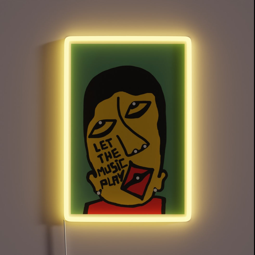 Vibrant RGB LED Neon Sign with Musical Notes Design