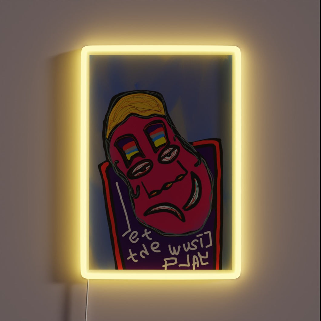 Vibrant RGB neon sign for letting the music take you.