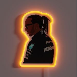 Lewis Hamilton neon sign — racing icon glow.
