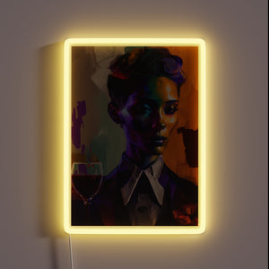 LGBTQ+ inclusive wine enthusiast decorative light sign with colorful accents