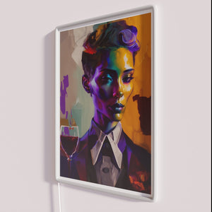 Retro LGBTQ+ Bar Decoration, Rainbow Colored Wine Enthusiasts Sign Gift.