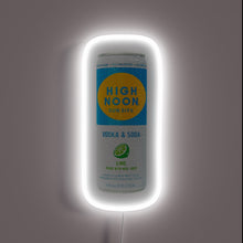 Charger l&#39;image dans la galerie, Glowing customneon sign in the shape of a High Noon Sun Sips vodka &amp; soda can