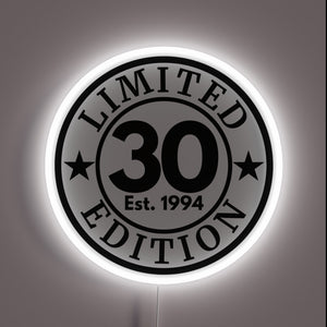 30th Birthday Limited Edition RGB Neon Sign Celebration Gift Decoration