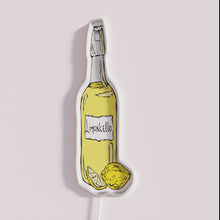 Charger l&#39;image dans la galerie, Brightly colored Italian inspired limoncello lemon glass bottle decorative neon sign