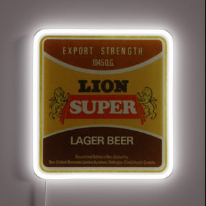 Luminous Lion Beer Sign with Multicolor LED RGB Neon Accents