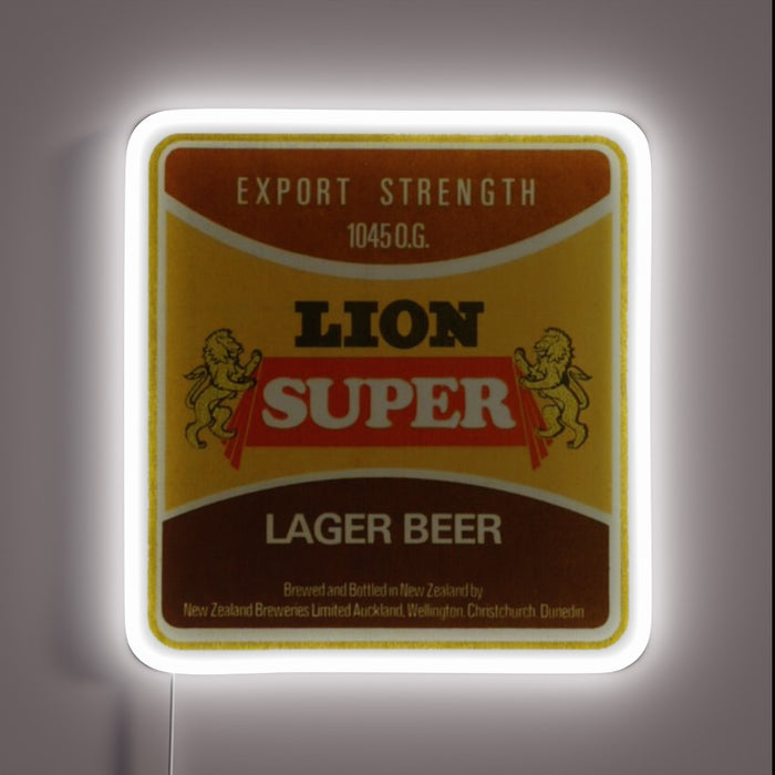 Luminous Lion Beer Sign with Multicolor LED RGB Neon Accents