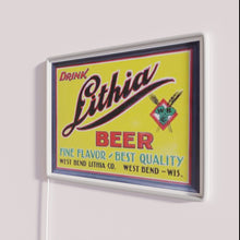 Charger l&#39;image dans la galerie, Vintage inspired lithia beer bar decor with colorful rgb lighting