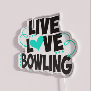 Vibrant Neon Sign for Bowling Lovers Live Life Unplugged Everyday