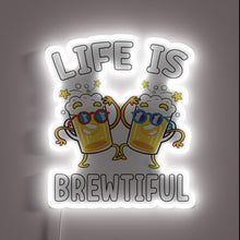 Charger l&#39;image dans la galerie, Neon Sign Featuring Rainbow Glowing Letters and a Beer Theme