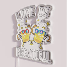 Charger l&#39;image dans la galerie, RGB Neon Sign Decorative Quote &#39;Life is Brewtiful&#39; Short Funny