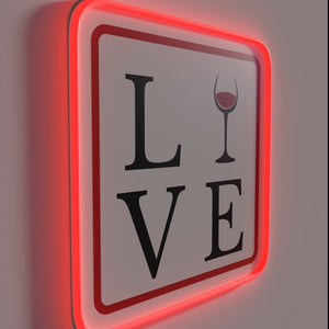 Romantic Wine Lover's Dream Neon Sign in Vibrant RGB Lighting