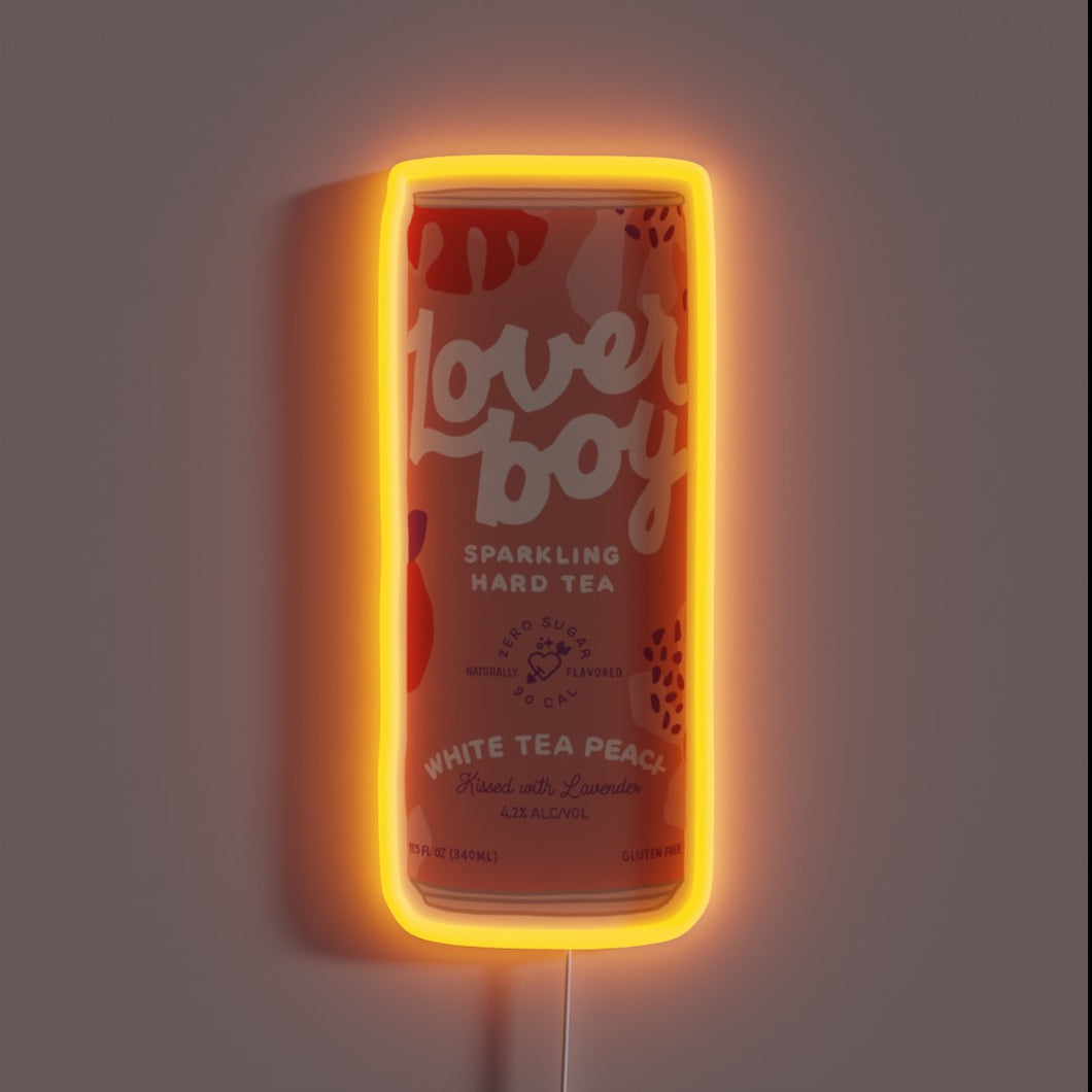 Vibrant RGB neon sign for Lover Boy Hard Tea lovers.