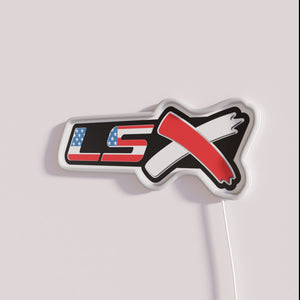 Retro American LSX Murica USA Neon Sign with Colorful RGB Lighting