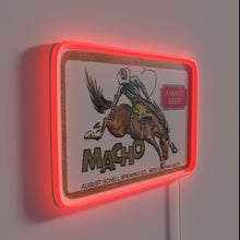 Charger l&#39;image dans la galerie, Vintage Macho Beer Sign with Distressed Neon Light Accents