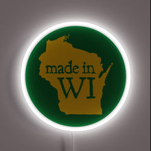 Charger l&#39;image dans la galerie, Handcrafted Wisconsin-Made Neon Sign with Green Circle RGB Illumination