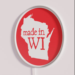 Handcrafted Red Circle RGB Neon Sign Made in Wisconsin Factory Authenticity