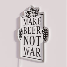 Charger l&#39;image dans la galerie, Eye-catching &#39;Make Beer Not War&#39; RGB neon bar advertising sign