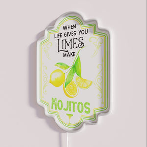 Eye-catching neon bar decor with vibrant RGB colors for mojitos.
