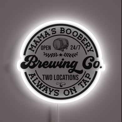 A cheeky and clever neon design for new moms — 