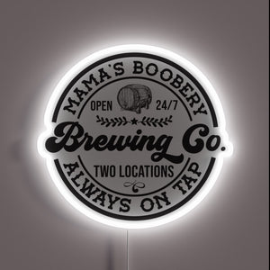 A cheeky and clever neon design for new moms — 