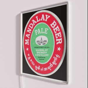 RGB Neon Beer Sign with Mandala Design and Colorful Accents