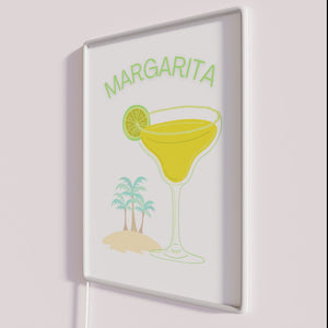 Colorful Neon Margarita Cocktail Sign with Vibrant RGB LED Lighting